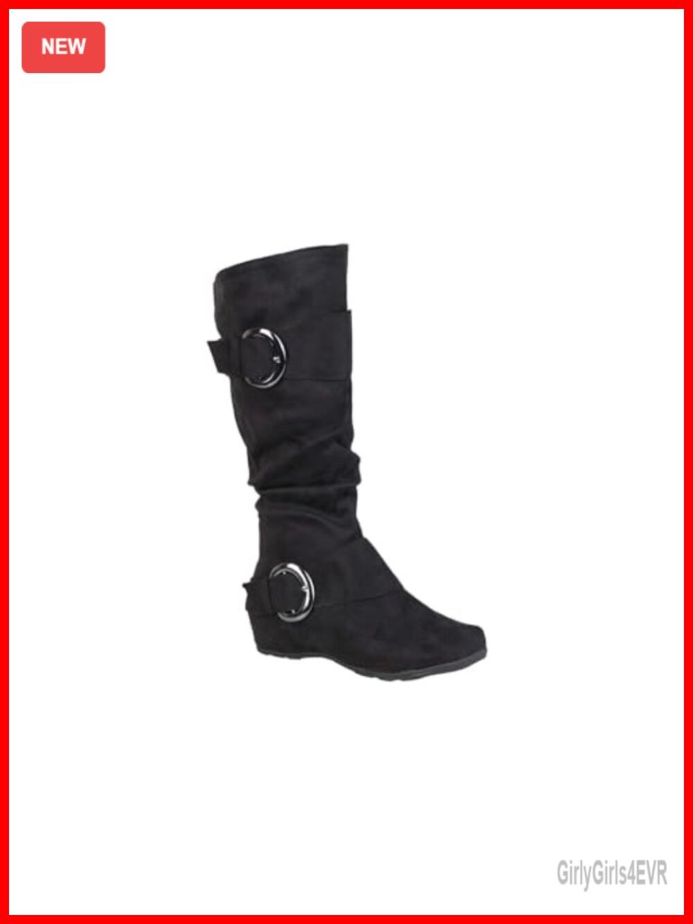 Journee Collection Women's Mid-Calf Faux Suede Hidden Wedge Boots